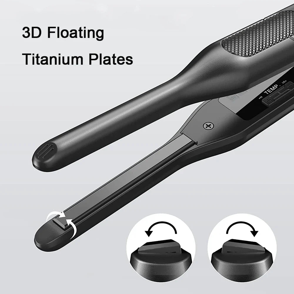 Hair Straightener Curler Professional Ceramic Coating Thinnest Plate Pencil Flat Irons For Short Hair Men's Beard Styler