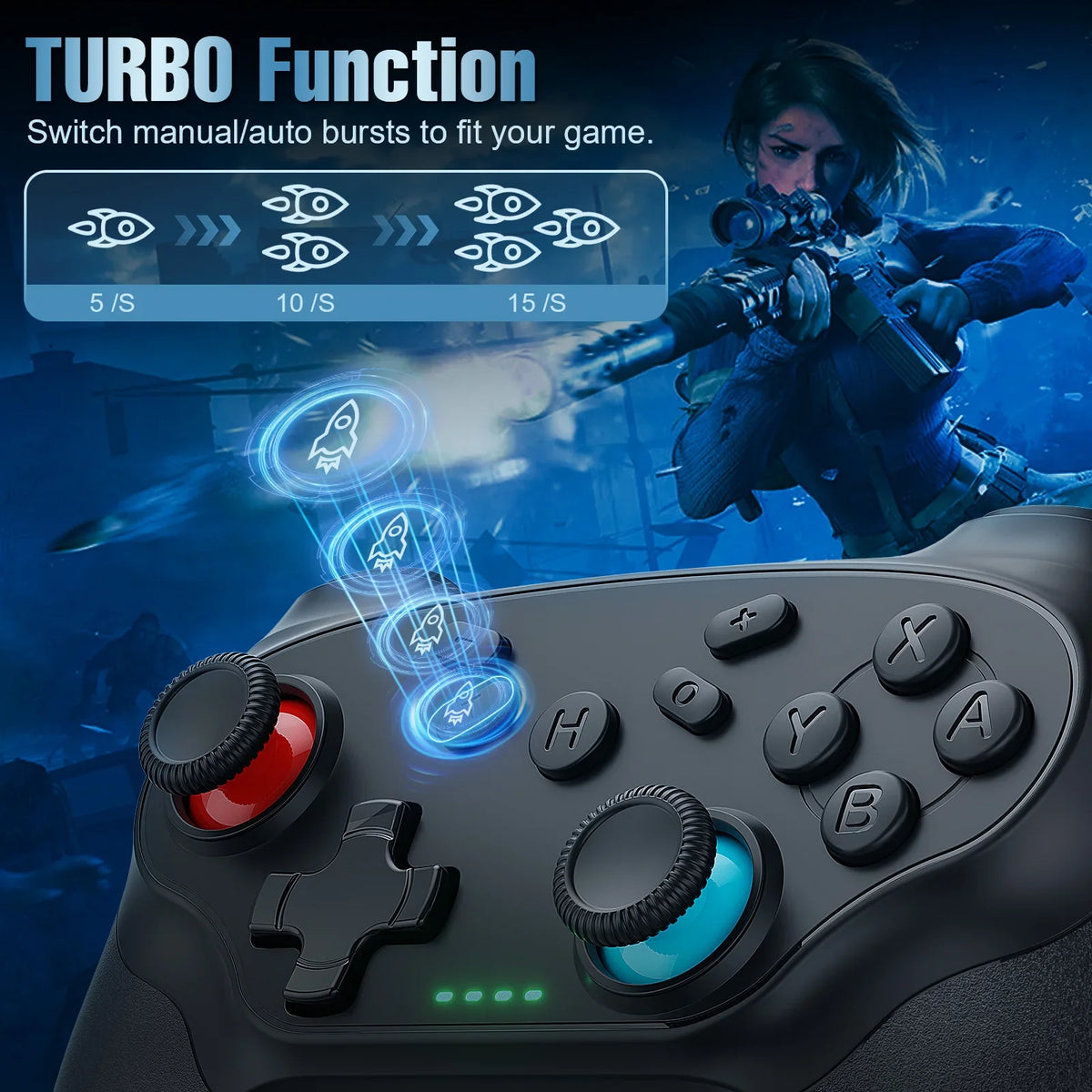 Gamepads For Switch Oled/Lite/PC/Android/IOS Wireless Controller 6-axis Gyro Joystick Turbo Dual Vibration Game Remote Controle