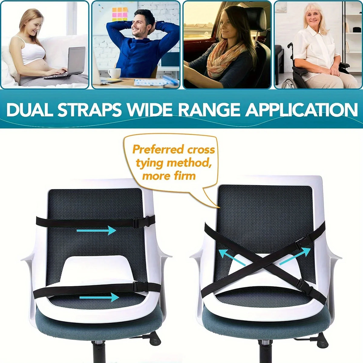 Ergonomic Memory Foam Lumbar Support Back Cushion