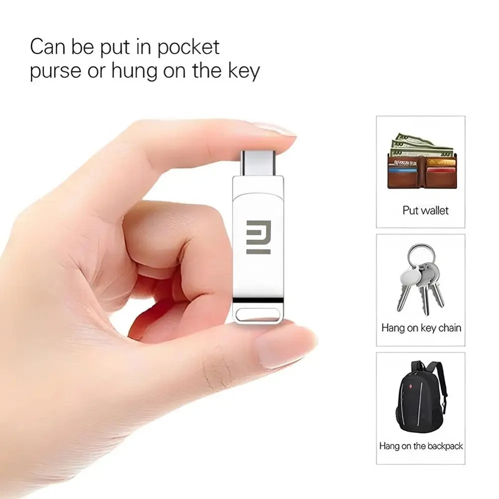 High Speed USB 3.0 Flash Drive 16TB Metal Pendrive U Disk 2TB OTG Memory Stick Portable USB For Xiaomi Laptop Digital Equipment