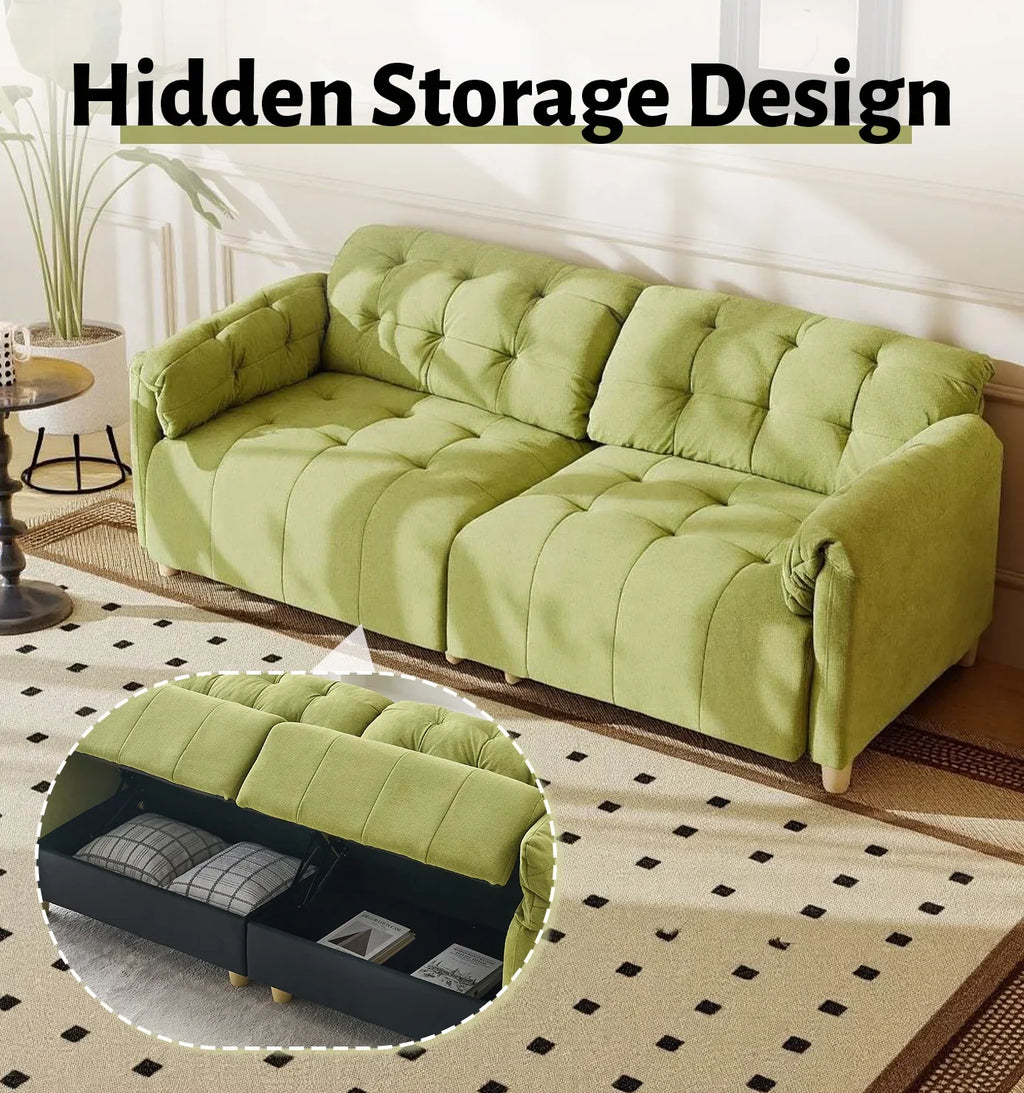 Double Storage Sofa With Hidden Storage Design Suitable for Small-Sized Living Rooms Bedrooms Apartments Studio Apartments Dormitories