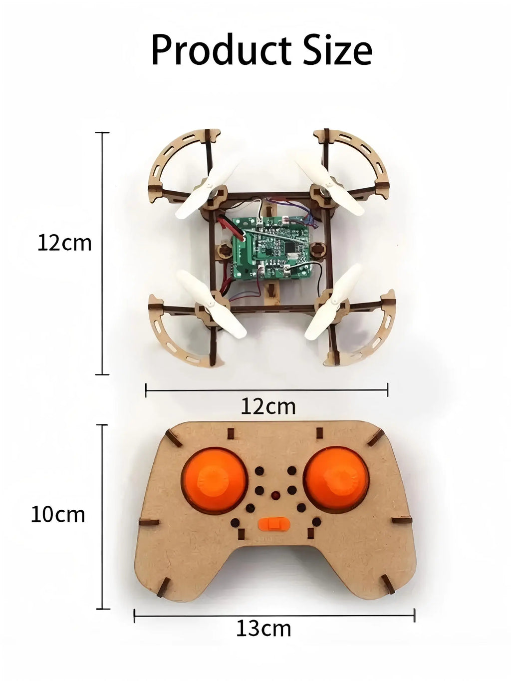 Wooden Drone DIY kit Wooden assembled Remote control toy fixed kit Remote Controlled Toys diy kit Training quadcopters