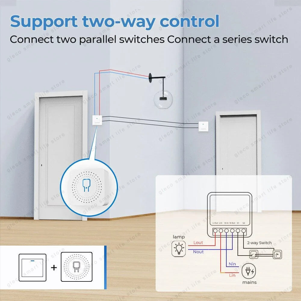 Zigbee 3.0 16A Smart Mini Switch Module DIY 1/2CH Tuya Smart Home Relay Automation Breaker For Smart Life Alexa Google Home