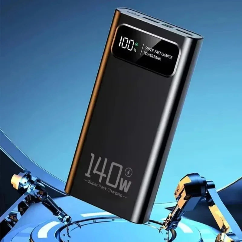 Lenovo 500000mAh High Capacity Power Bank 140W Super Fast Charging Battery Pack LED Digital Display Powerbank For Xiaomi IPhone