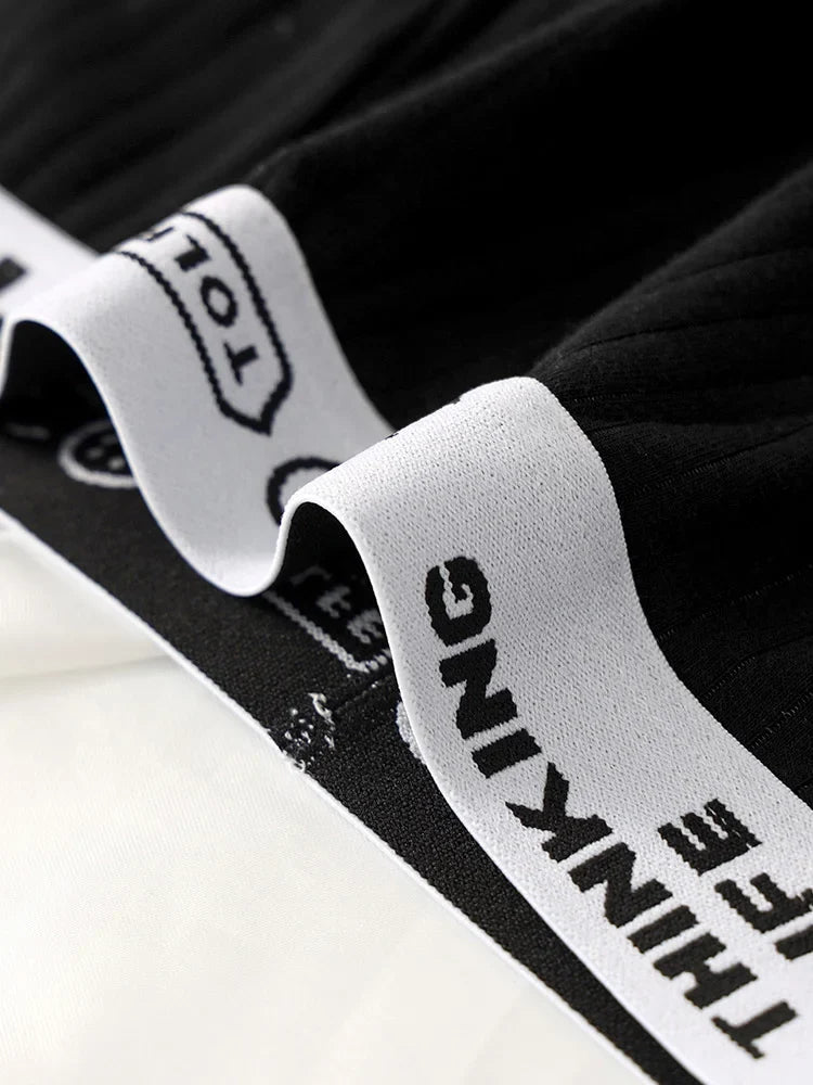 4-Pack Men's Cotton Briefs - “HELLO” & “THINKING LIFE” Waistbands, 4 Colors