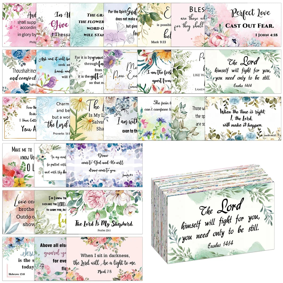 60pcs Prayer Cards,Mini Scripture Cards With Assorted Bible Verses,Christian Religious Sympathy Motivational Cards for Men,Women