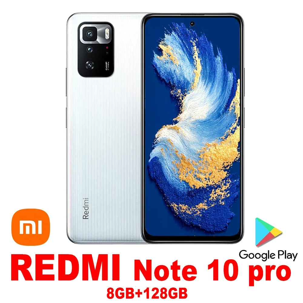 XIAOMI Redmi Note 10 pro 2400x1080 resolution 8GB +128GB fashion smart phone NFC