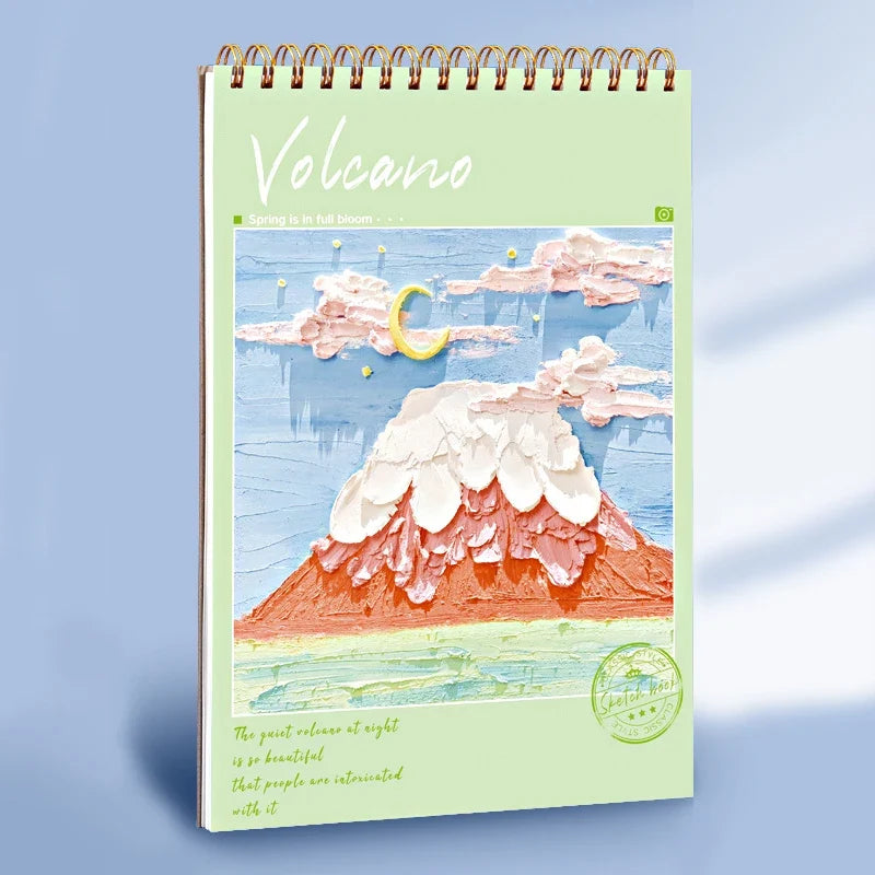 A4 Sketchbook 160 GSM 60 Sheets Drawing Paper Art Book for Artist Watercolor Oil Painting Stationery Students School Supplies