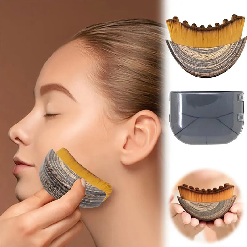 Lymphatic Contour Face Brush Chin&Jawline Dry Brushing Massager for Relieve Fatigue Chin Sculpture Ergonomically Designed