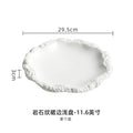 Rock Pattern Skirt Plate Dish Dish Household Ceramic Flat Shallow Plate Hotel Display Plate
