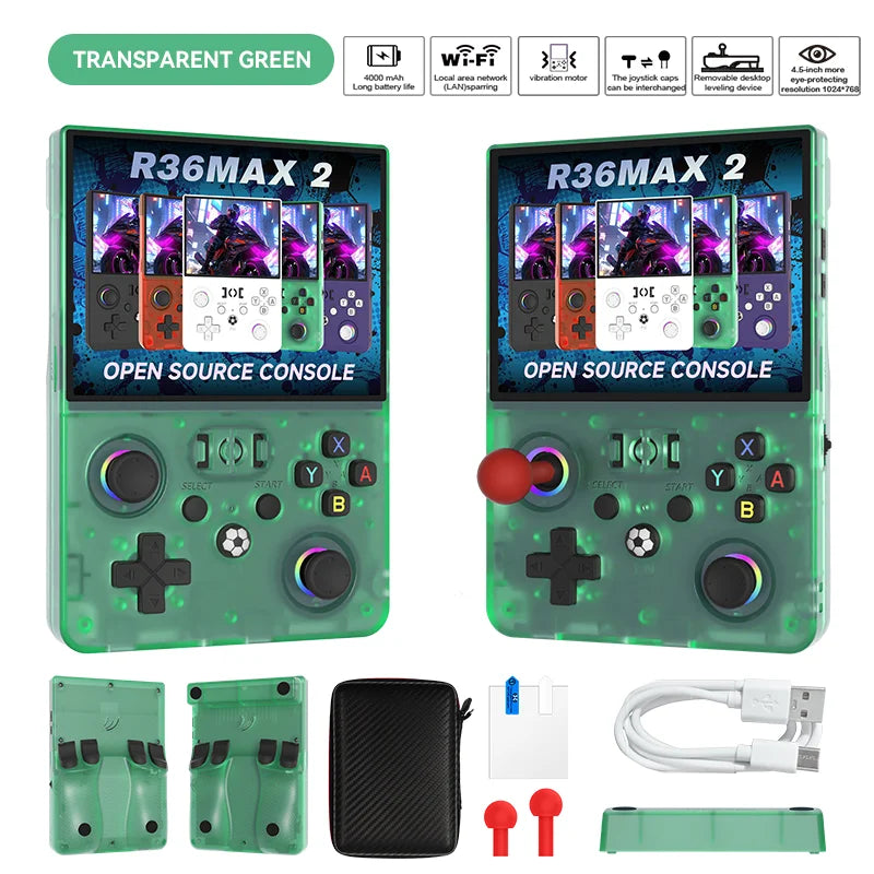 MAXⅡ 2026 Newest  4.5 Inch Retro Handheld Game Console 1024x768 IPS HD Screen Portable Open Source Linux System with 2*Joys