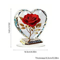 2D Acrylic Red Rose Ornament Mother's Day Gift Heart Shaped Desktop Decoration Ornaments Creative Birthday Valentine's Day Gift