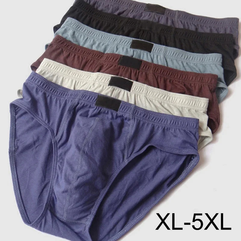 1PC Cotton Briefs Men's Comfortable Underpants Male Breathable Underwear Lingerie Panties Plue Size Xl -5XL
