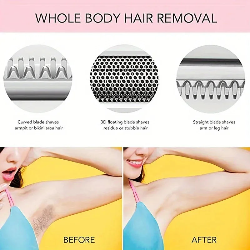 4-in-1 ladies 'multifunctional electric hair remover set Ladies bikini trimmer USB charging eyebrows nose hair face leg portable