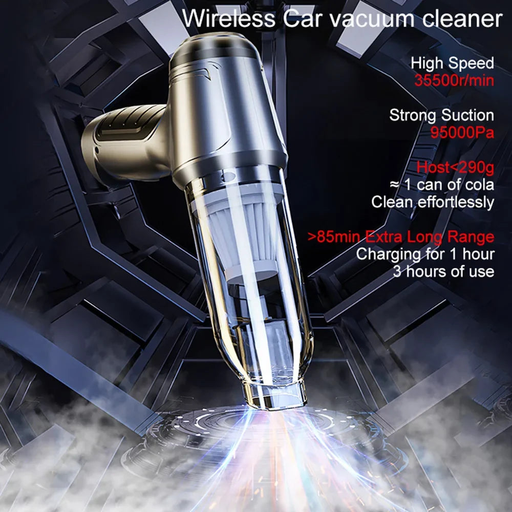 Car Vacuum Cleaner 95000PA Strong Suction Wireless Vacuum Cleaner for Car Home 2in1 Handheld Portable Vacuum Cleaner Blower
