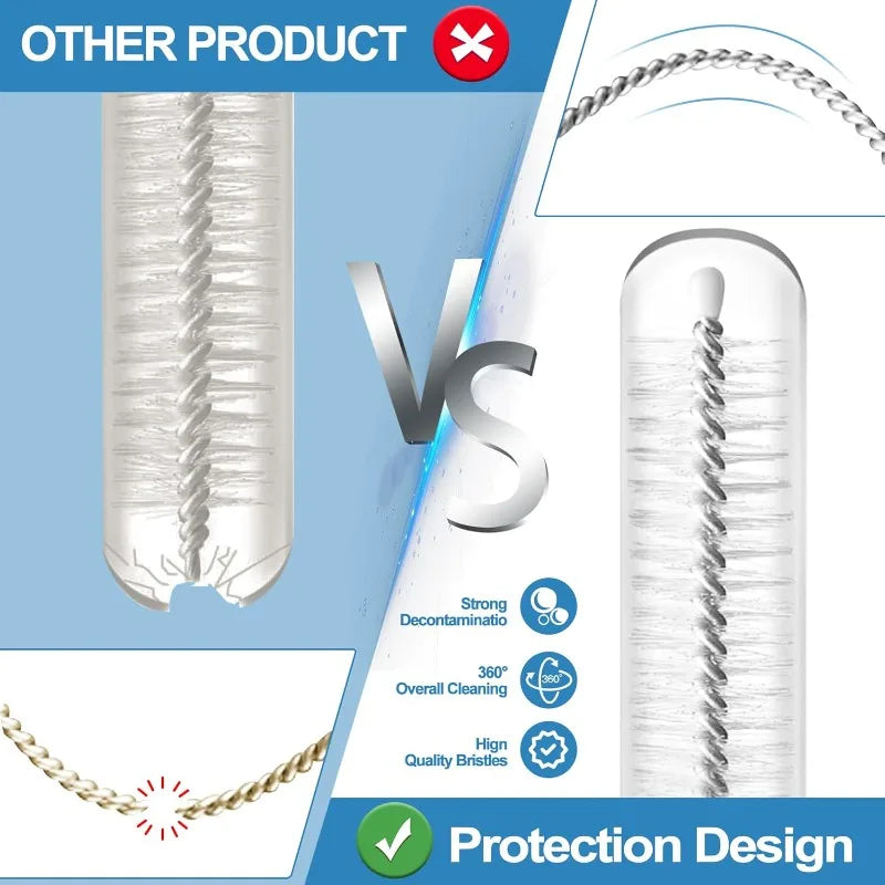 Drinking Straw Cleaning Brush Kit Reusable Tube Pipe Cleaner Nylon Stainless Steel Long Cleaning Brushes for Baby Cup Bottles
