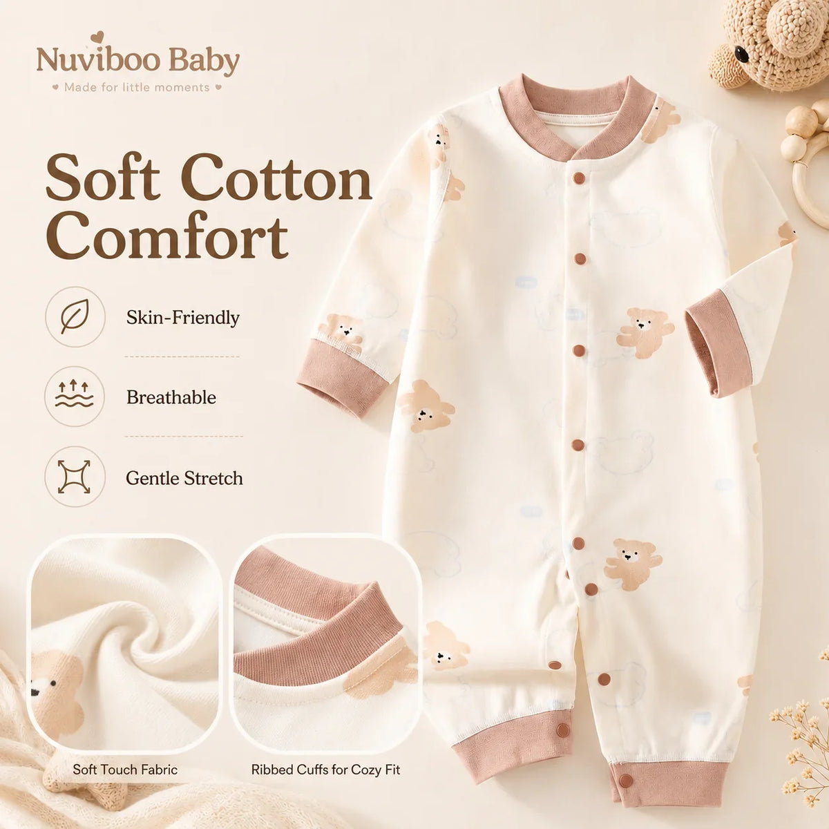 Autumn Baby Clothes Newbron Spring 100 Cotton Underwear Newborn Onesie Romper Long Sleeve Loungewear Outfit Bodysuit & One Piece