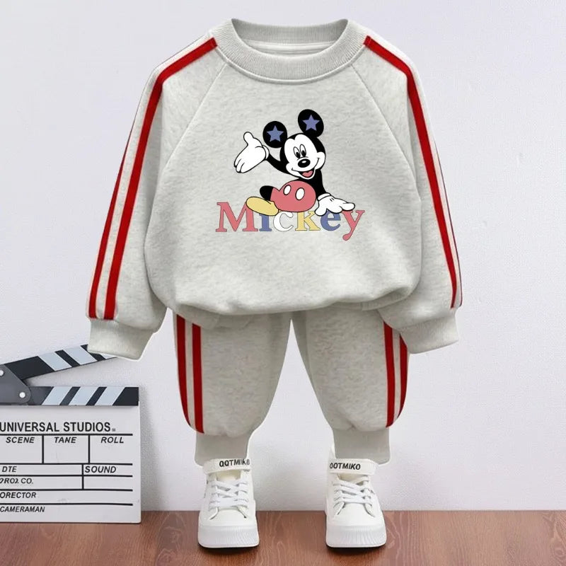 2026 Children cartoon character Side Stripe outfit Sets