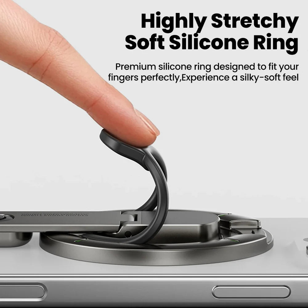 Double-sided Magnetic Phone Holder Rotating Desk Mobile Phone Stand For iPhone 17 16 MagSafe MultiFunction Finger Ring Bracket