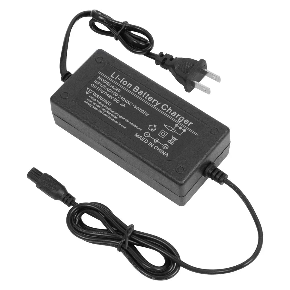 42v 2A Lithium Electric E Bike Battery Charger Li ion Chargers for Ebike Hoverboard Self-Balancing Scooter Bicycle Accessories