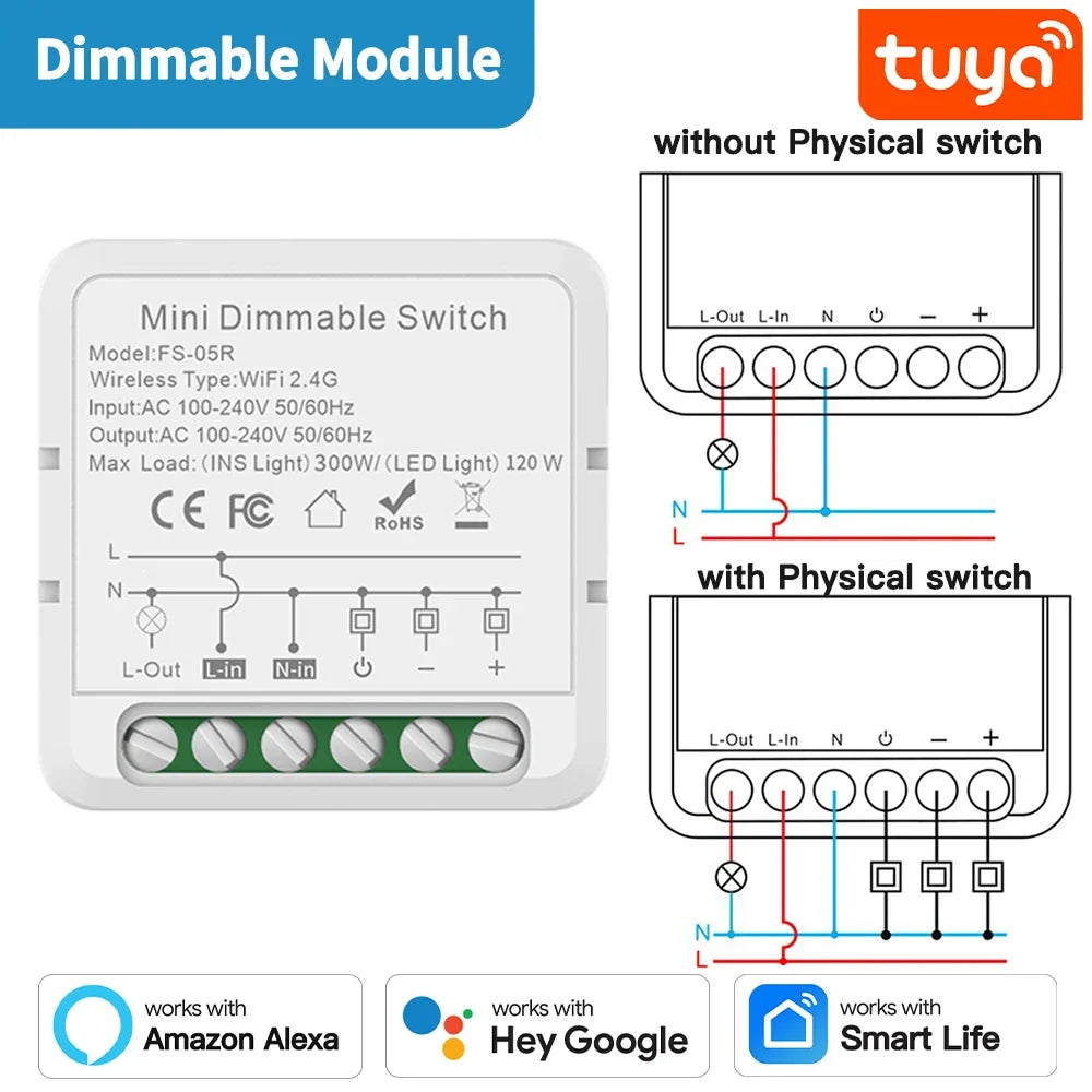 TNCE Tuya Switch Light Curtain Dimmer WIFI Zigbee, Smart DIY MINI Module, Roller Shutter motor Breaker, voice alexa google home