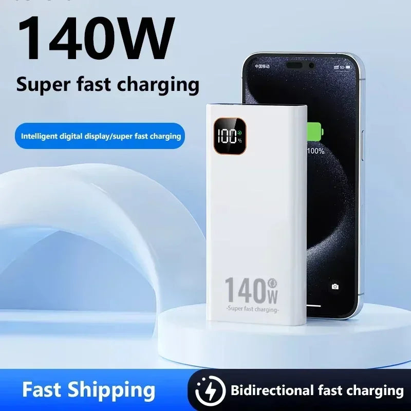 Lenovo 500000mAh CCC 140W Large Capacity Power Bank Portable Super Fast Charging 2027NEW Battery Charger For Xiaomi iPhone