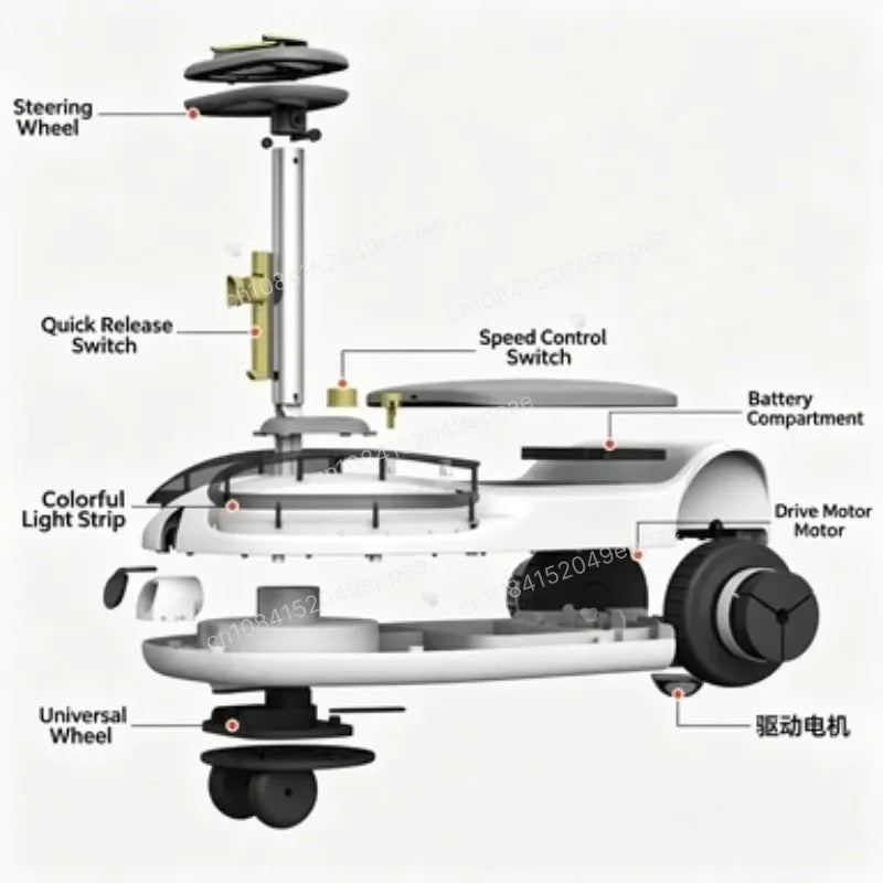 Portable Electric Hover Kart Anti Rollover Scooter Rechargeable Ride On Toy Suitable For Kids Adults Outdoor Entertainment