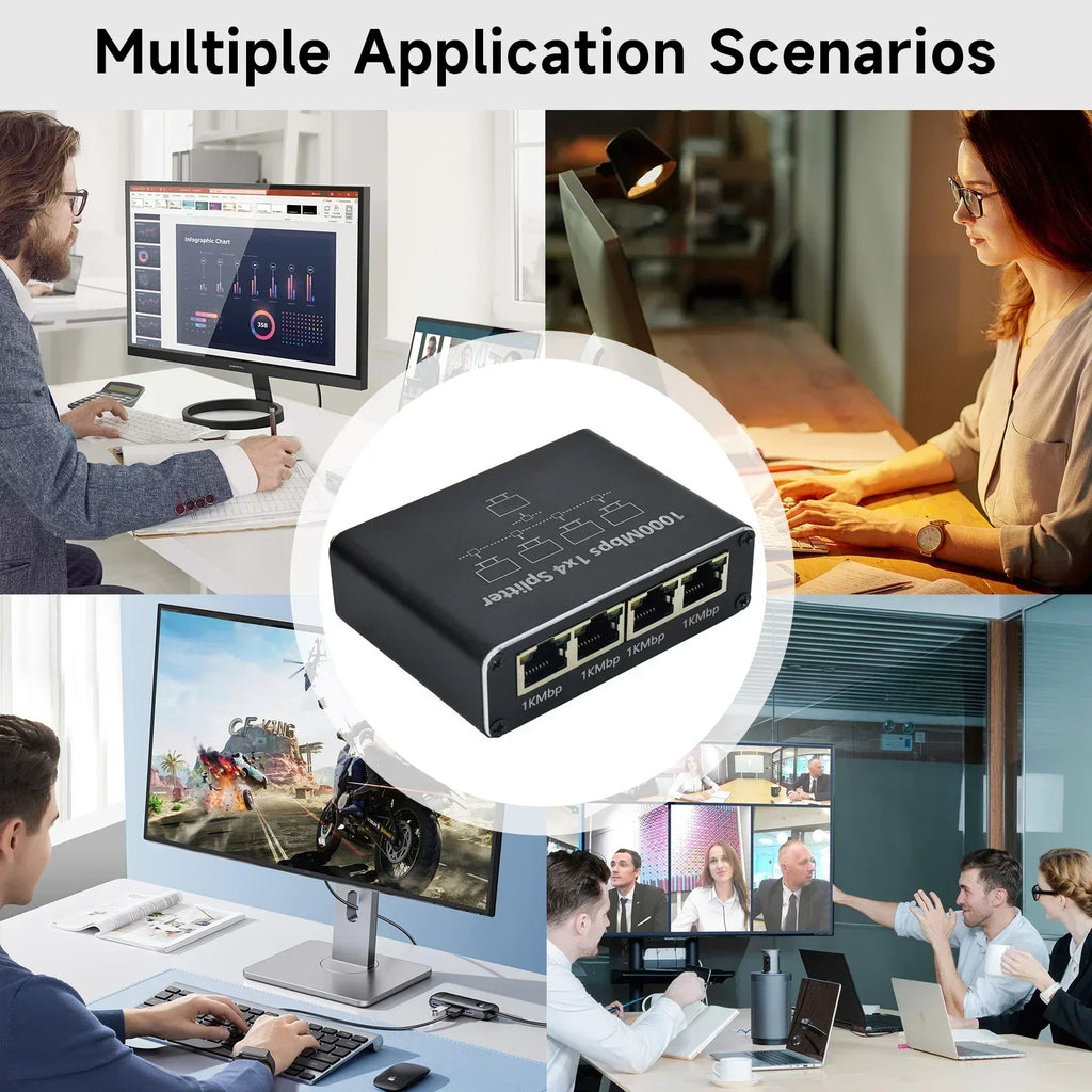 Gigabit Ethernet Switch Rj45 Splitter LAN Gigabit Extension Adapter 1000Mbps Network Connector For PC Laptop TV Box Router