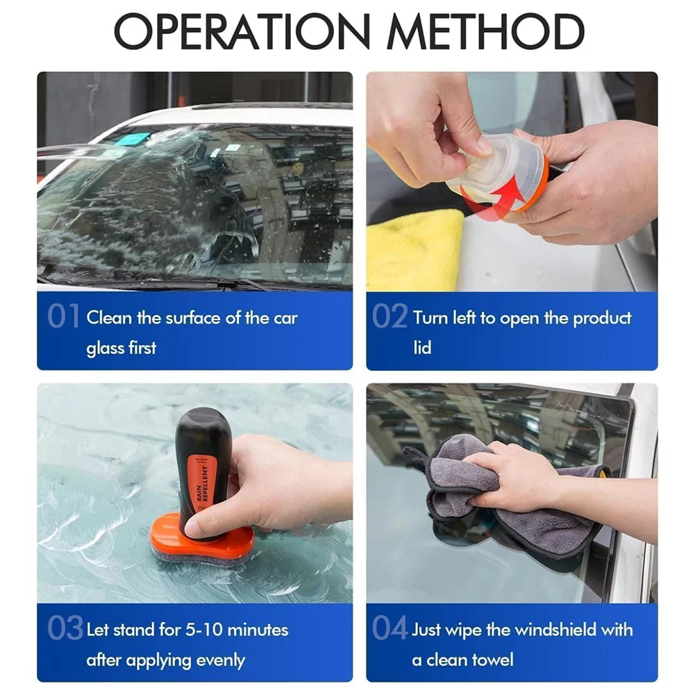 Car Glass Water Repellent Waterproof Rainproof Anti-fog Oil Film Stain Remover Auto Windshield Cleaner Anti-Rain Coating Agent