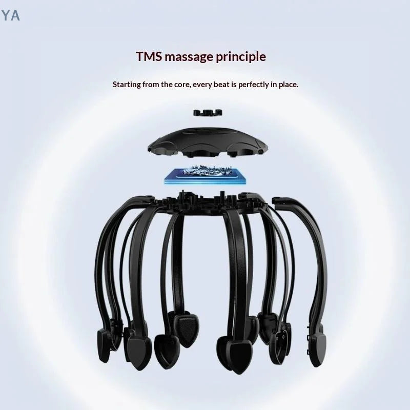 【SA】【SA】Electric Scalp Massager Head Massage Machine Intelligent Vibrating Stress Relax With 5 Modes 360 Degree Hair Massager