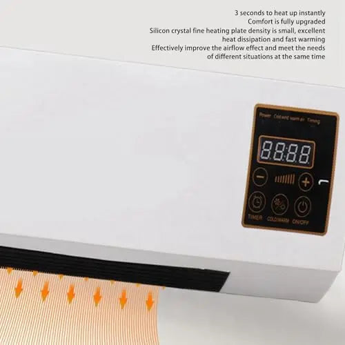 Wall Mounted Small Air Heater, Dual Use Efficient| Compact Wall Mounted Design, Wide Angle Heat Airflow, Heater for Home Office