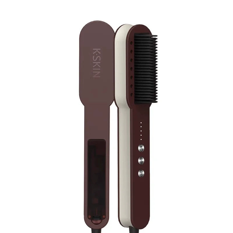 Beauty Salon Hair Straightener Comb Brush Fast Heating Spa Anti-Scald Hair Steamer Nano Spray Straightening Flat Curling Irons