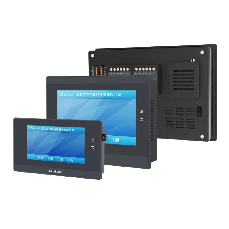 Samkoon All-in-One PLC Controller DC24V 10 Inputs 13 Outputs 4 High-Speed Pulse 4 PT100 Ethernet Remote Module Supported