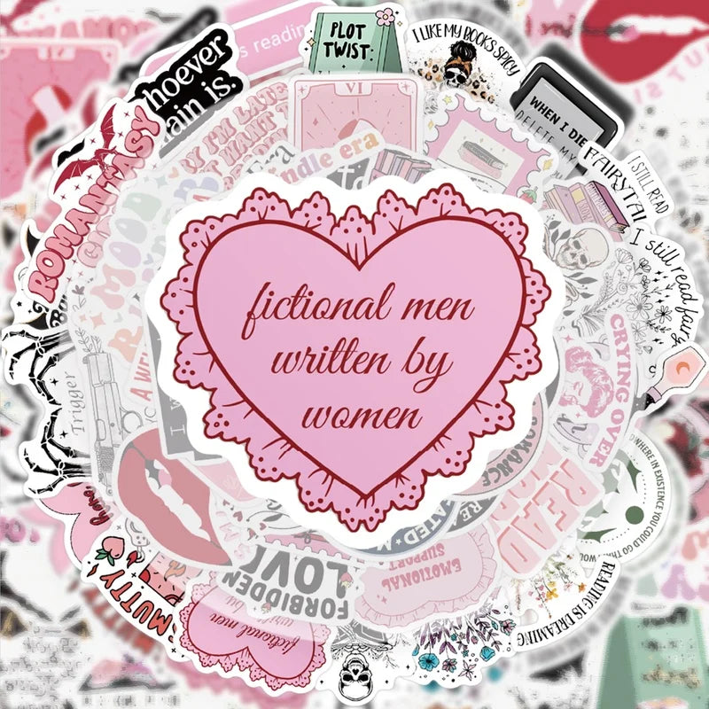 50 Pieces of Motivational Reading Stickers, Vibrant Sticker Decals, Suitable for Decorating Water Bottles, Laptops, Cell Phones, Luggage, Skateboards, Guitars, Gift Boxes, Party Decorations