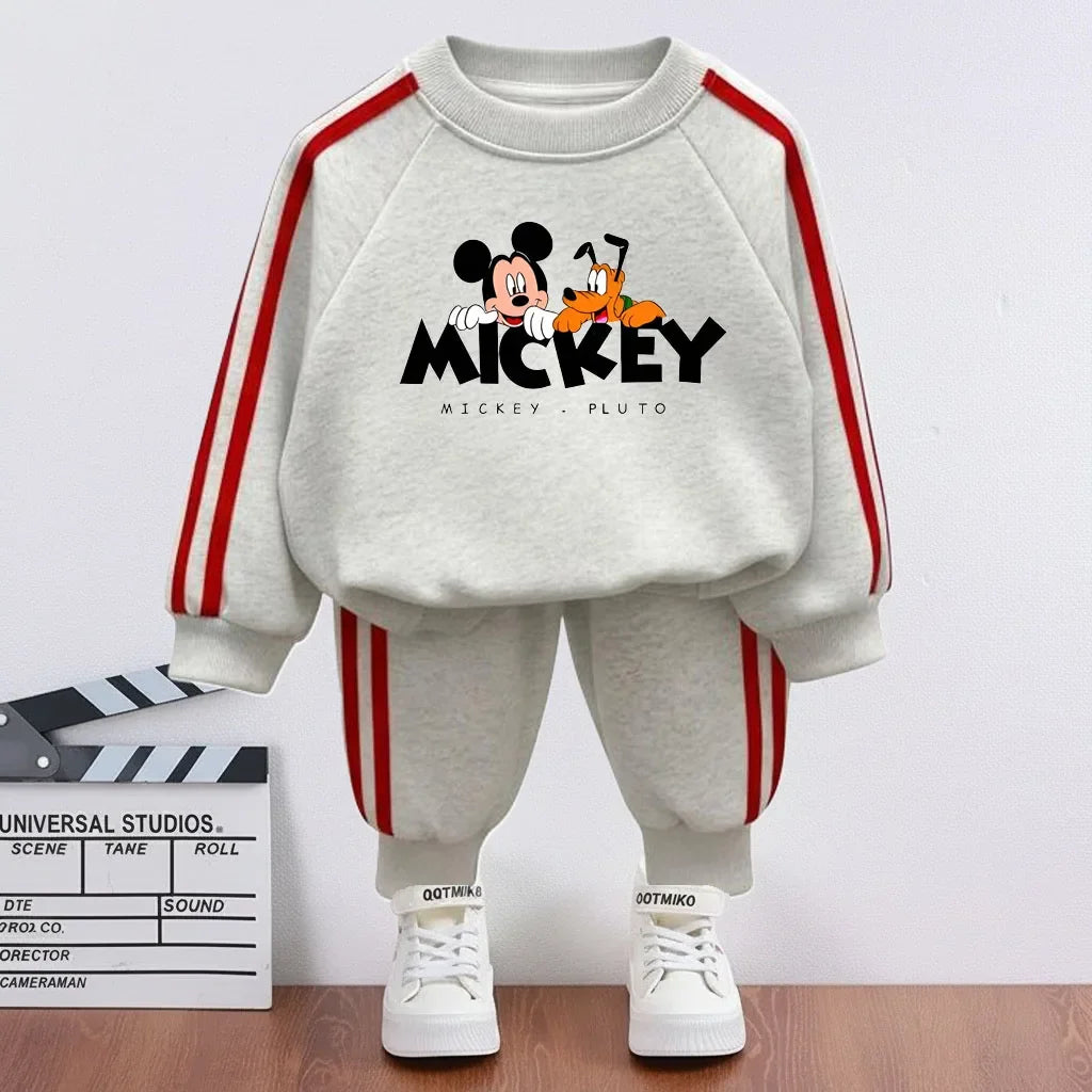 2026 Children cartoon character Side Stripe outfit Sets
