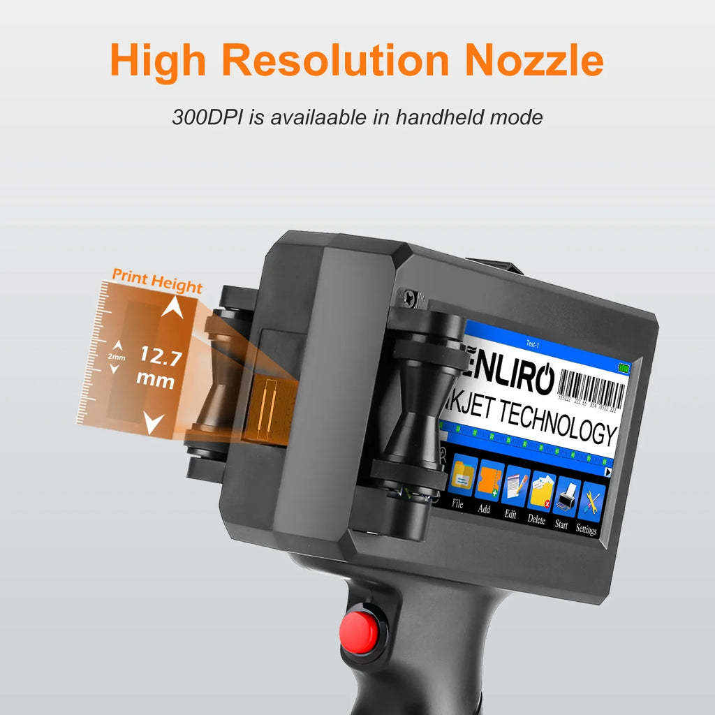 CENLIRO 12.7/25.4mm Handheld Inkjet Printer Portable Coding Machine for Expiry Date Batch QR Bar Code Logo Quick Dry Ink