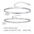 1/2/3pcs Chain Bracelet for Men Women,Stainless Steel Twisted Rope Cuban Chain Wristband,Hip Hop Minimalist Jewelry Gift
