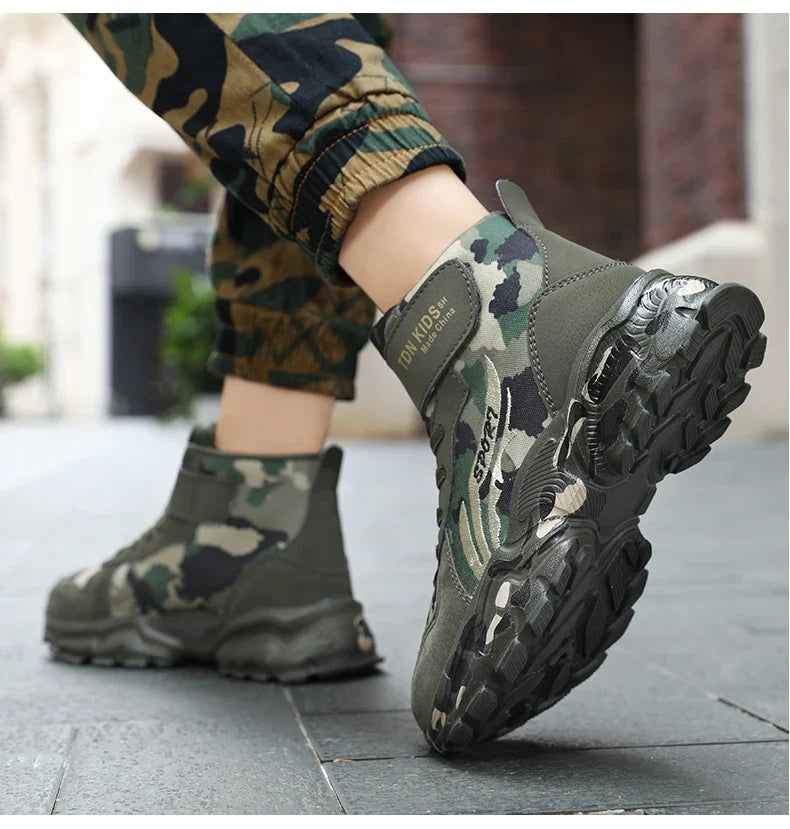 Kids Winter Snow Boots, Plush Camouflage, Warm Anti-Slip