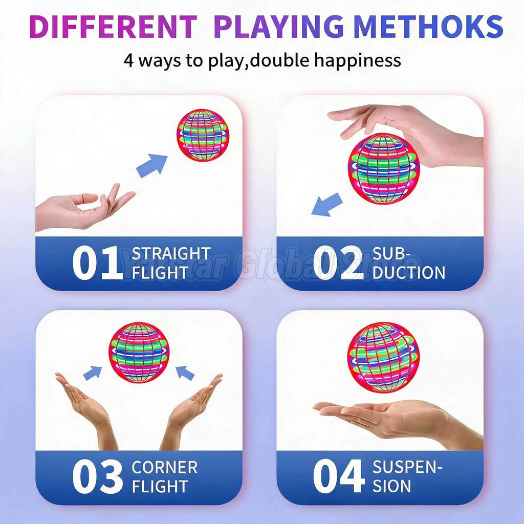 Flying Orb Galaxy Ball Toy, Hover Orb with Magic Boomerang & Floating Function, LED Glow Outdoor Indoor Fun Toy for Adults Teens