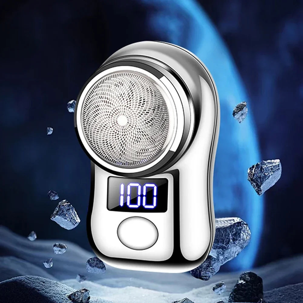 Men Shaving Tool Usb Rechargeable Portable Electric Shaver with Led Battery Display for Men Waterproof Mini Travel Rotary Razor