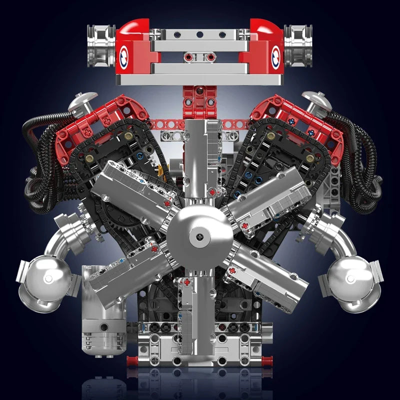 Mould King 10169 The Speed Car V12 Engine Building Block Technical Car Engine Toys Assembly Engine Brick Set Kids Christmas Gift