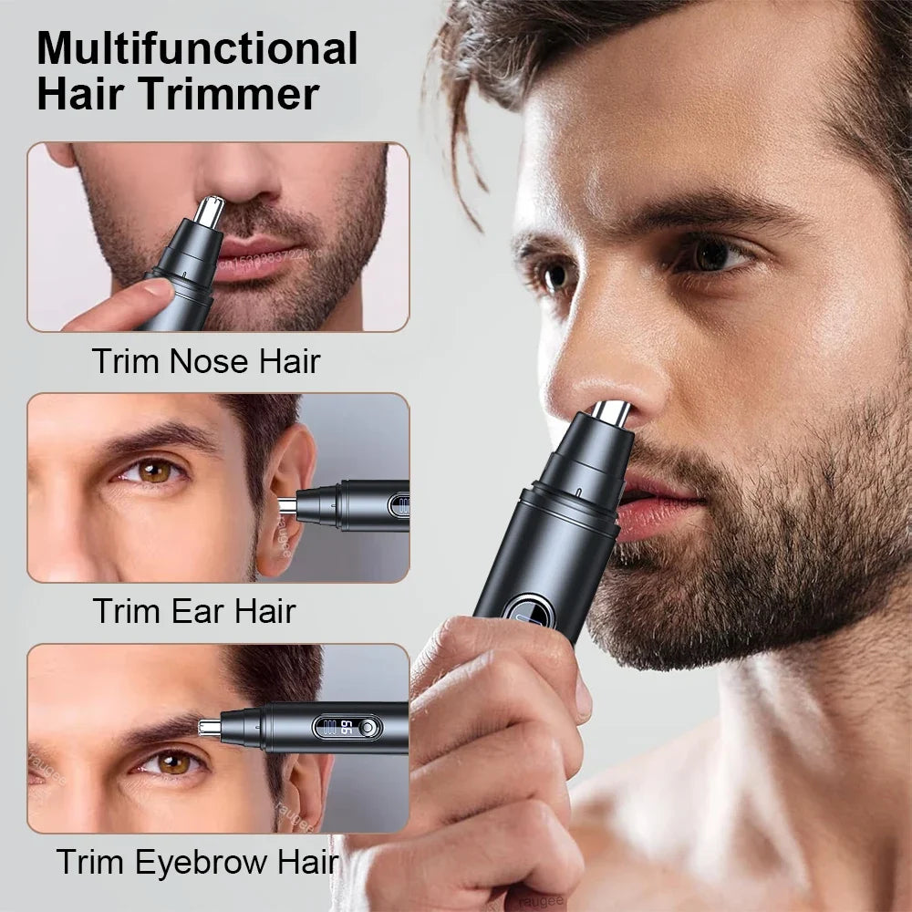 Electric Nose Hair Trimmer Rechargeable Nose Hair Clipper for Men Mini Portable Automatic Shaving Nose Eyebrow Ear Hair Remover