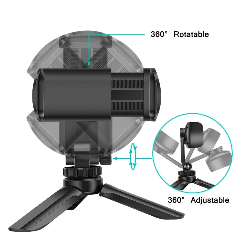 Phone Holder Portable Tripod Foldable Desktop Mobile Phone Stand Rotatable Selfie Holding Live Video Camera Stabilizer Bracke