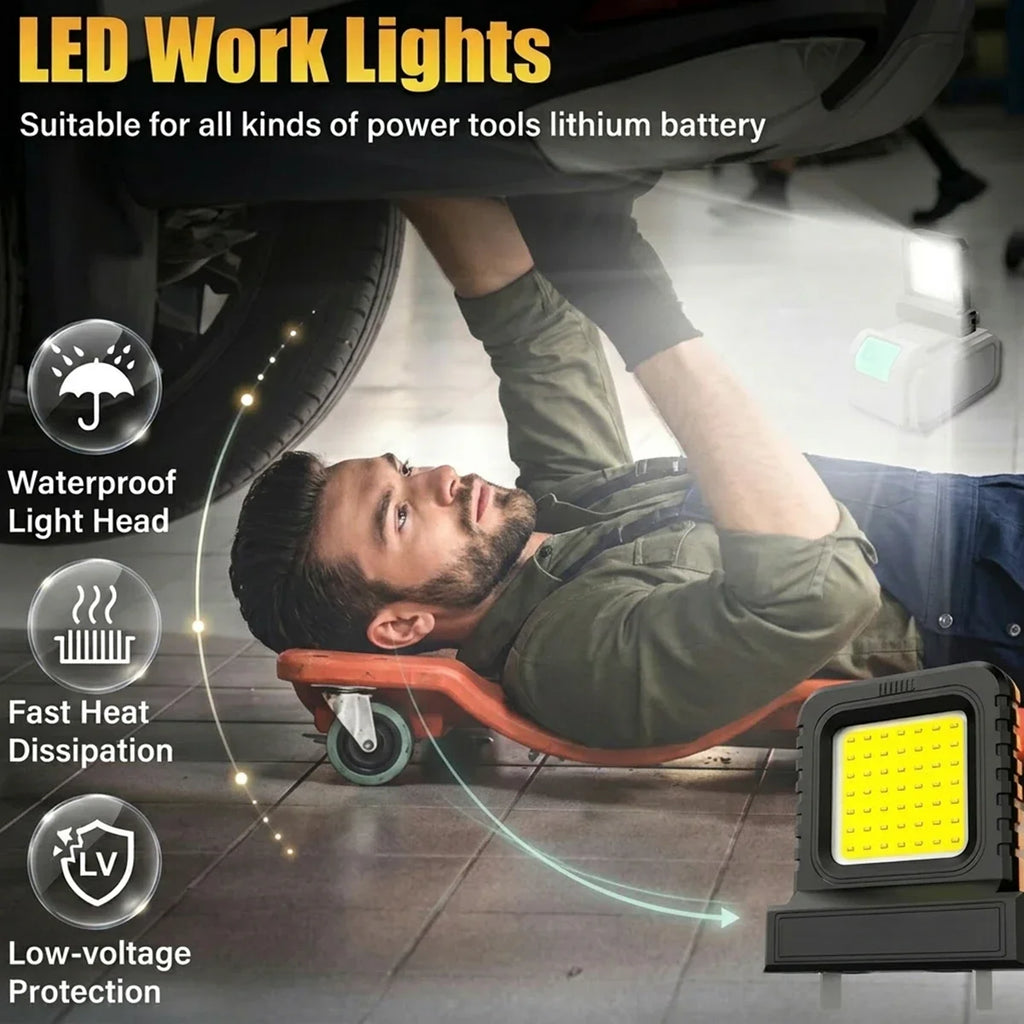 1/2/3/5pcs Super Bright LED Work Light Portable Lasting Strong Light Supply for Night Work Light 20V 21V Li-ion Battery Power