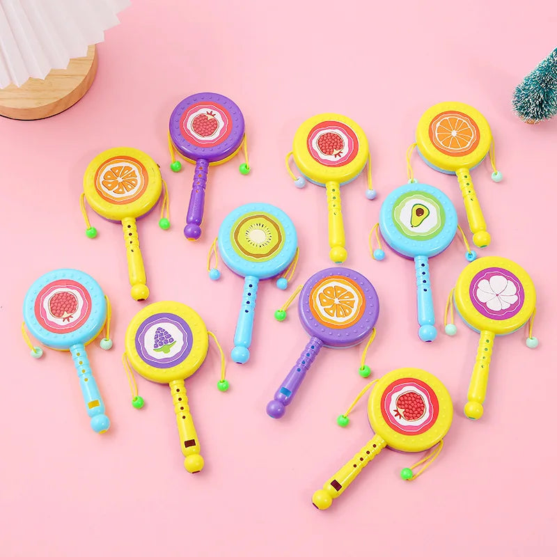 1-20 PCS Educational Toys Baby Cartoon Fruit Animals Whistle Rattle Drum Toys Baby Early Education Toy Birthday Party