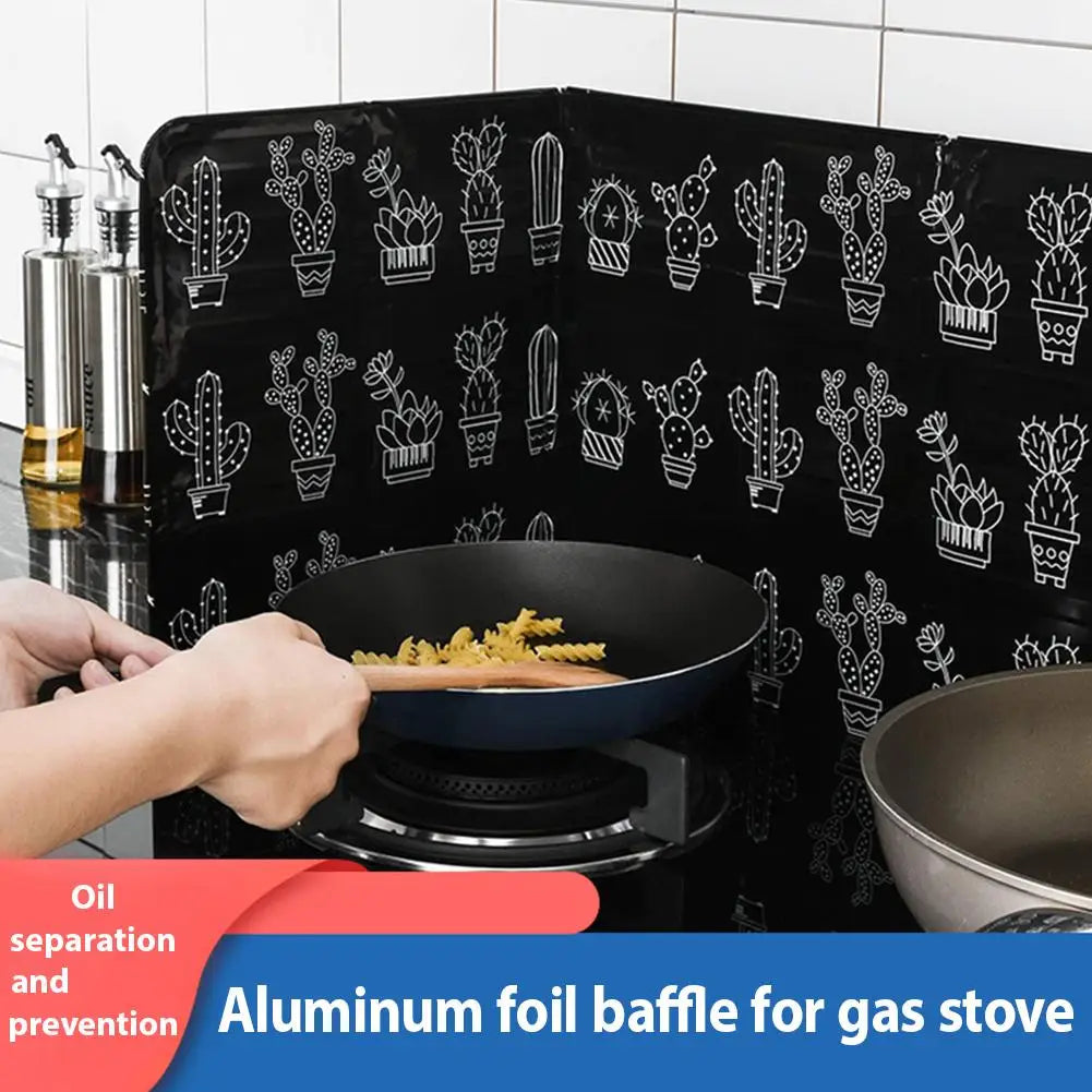 Portable Frying Pan Oil Splash Protection Screen Household Kitchen Accessories Aluminum Foldable Kitchen Gas Stove Baffle Plate