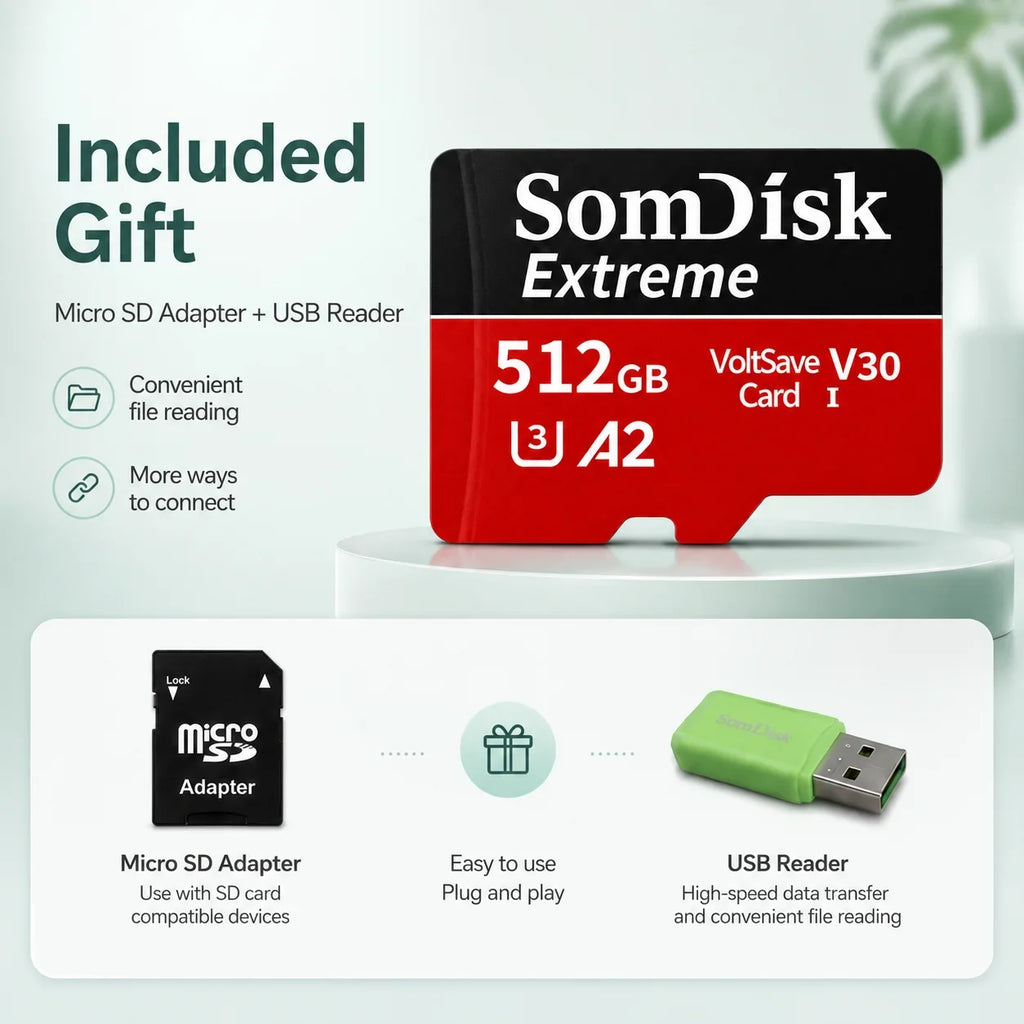 Micro TF/SD Card 512GB Large‑Capacity Memory Card 256GB 128GB SD Cards For Drone Dash Cam Tablet