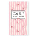 1PC A6 2026-2027 Monthly Planner Notebook, July 2026-June 2027, Pink Bow Soft Cover, Monthly View with Notes