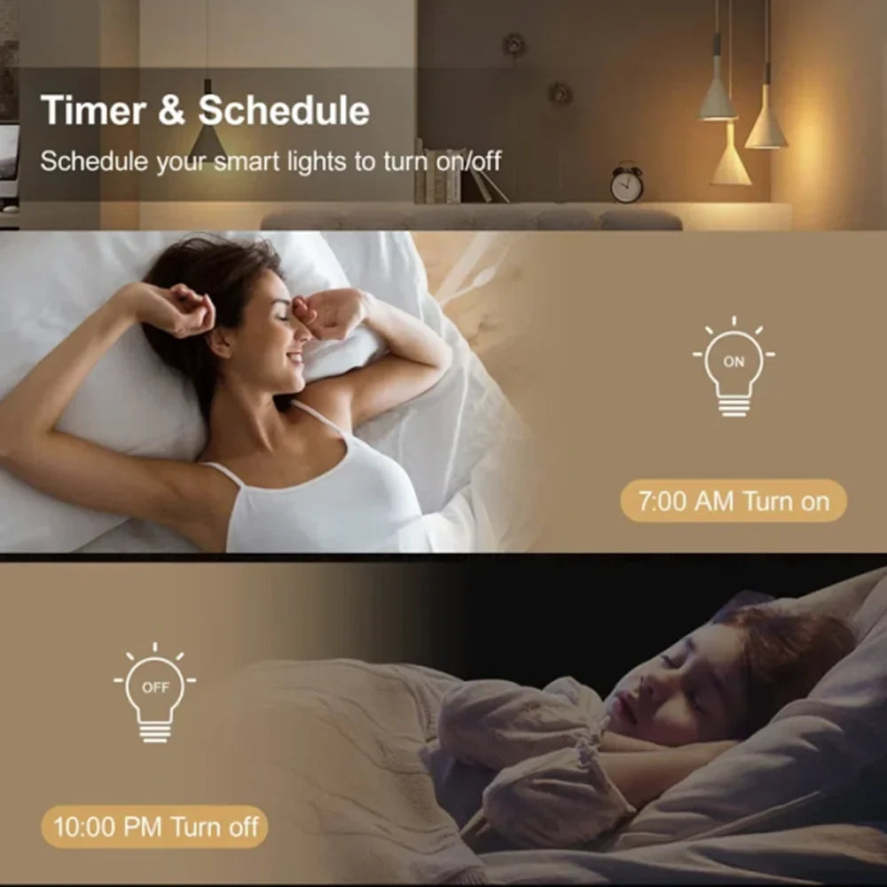 Zigbee Led Light Bulb E27 E14 GU10 Smart Lamp RGB+WW+CW Led Bulb Voice Control With Alexa,Google Home,Smartthings