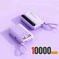 Lenovo Fast Charging Mini Battery Pack 50000mAh Power Bank with 4 Built-in Type C Cables for iPhone Samsung Android Devices